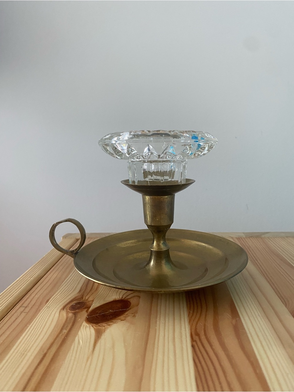 ✨ Vintage Crystal & Brass Candle Holder Set ✨